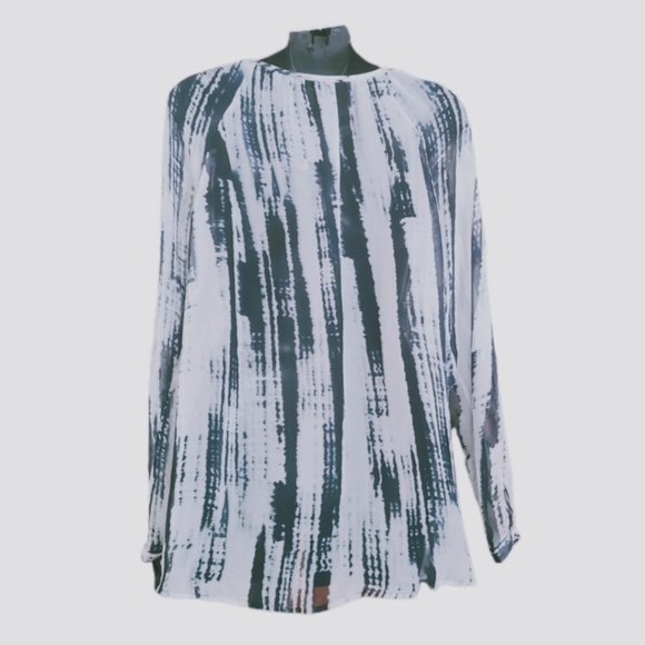 OLIVACEOUS SHEER TYE DYED DESIGNER SHIRT NWOT - Picture 3 of 4